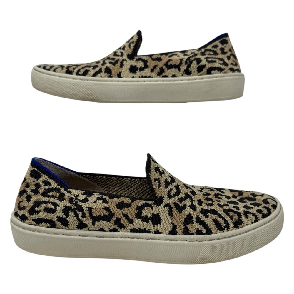 Rothys The Almond Loafer Desert Cat Size 6 Leopard‎ Cheetah Animal Shoes Slip On